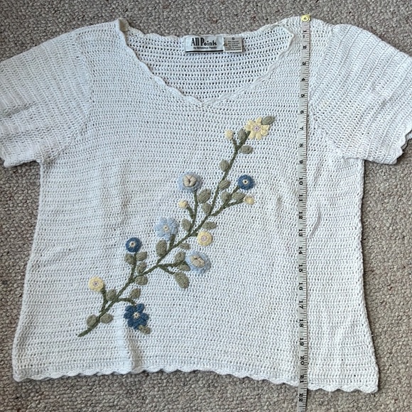 Vintage All Points ramie/cotton sweater jersey S-M - Picture 7 of 7